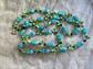 1960s Flower Necklace BLUE and GREEN 48