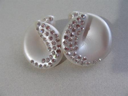 1950s Faux Pearl Rhinestone Earrings Vintage Jewelry