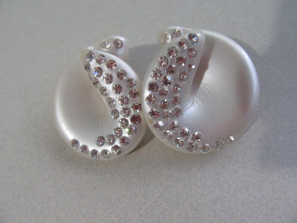 1950s Faux Pearl Rhinestone Earrings Vintage Jewelry