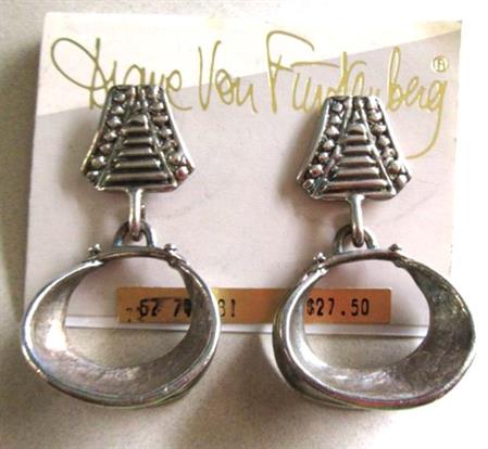1980's Diane Von Furstenberg Earrings Signed Jewelry