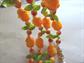 Vintage 1960's Orange Flower Necklace Blossoms Fruit Salad Beads hippie flower power summer spring costume jewelry Hippie Mod