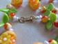 Vintage 1960's Orange Flower Necklace Blossoms Fruit Salad Beads hippie flower power summer spring costume jewelry Hippie Mod