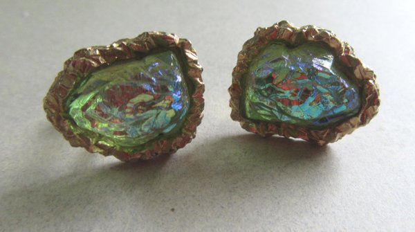 Vintage Swank GLASS Lava Cufflinks Men's Jewelry 