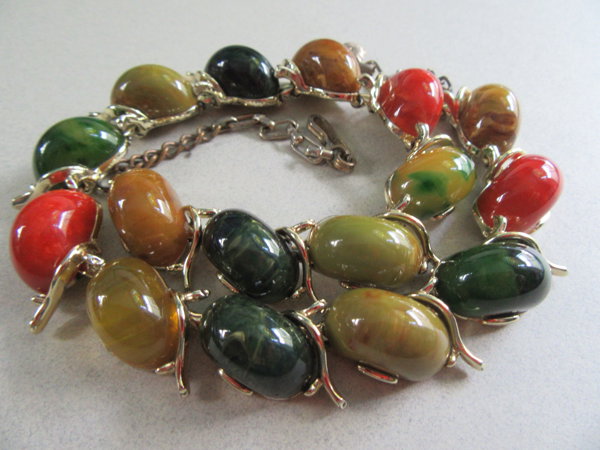 Vintage Multi Color Bakelite Choker Necklace