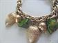 Bakelite Charm Bracelet Mid Century Genuine Creamed Spinach Acorn Fall Nut Charms Vintage Costume Jewelry