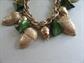 Bakelite Charm Bracelet Mid Century Genuine Creamed Spinach Acorn Fall Nut Charms Vintage Costume Jewelry