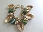 Bakelite Charm Bracelet Mid Century Genuine Creamed Spinach Acorn Fall Nut Charms Vintage Costume Jewelry