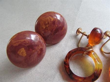 Bakelite Earrings Two Pairs Vintage Jewelry 