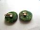 Bakelite EarringsMid Century Modern  Clip On Creamed Spinach Green Yellow MCM 1950s Accessories Costume Jewelry