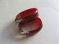 Bakelite Earrings Hoops Clip Ons Cranberry Ribbon Vintage Costume Jewelry Merlot Fall Colors