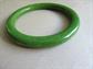 Bakelite Bangle Bracelet Grass Green Yellow Swirls Vintage Costume Jewelry