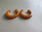 Bakelite Hoop Earrings Pierced Butterscotch Costume Jewelry