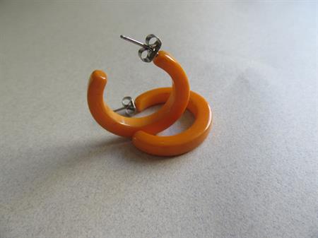 Bakelite Hoop Earrings Pierced Butterscotch Costume Jewelry