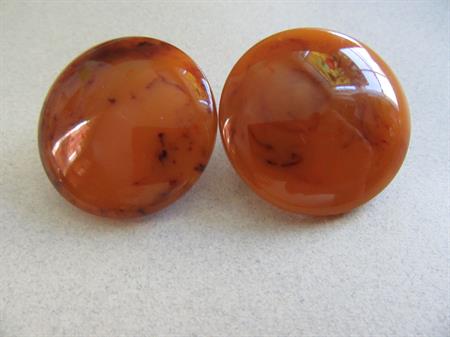  Bakelite Earrings Dark Peanut Butter Vintage Jewelry