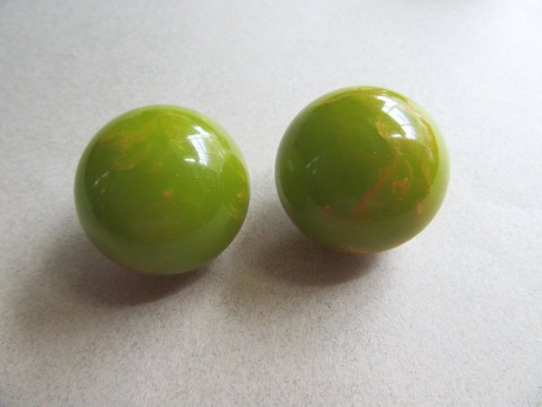 Vintage Bakelite Earrings Apple Green  Vintage Jewelry
