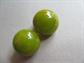 Bakelite Mid Century Earrings CHUNKY Clip Ons Apple Green And Yellow Swirl Dome Button Clipons Vintage Costume Jewelry