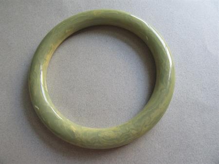 Vintage Bakelite Bangle Bracelet Sage  Butter 
