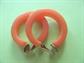 Bakelite Earrings Hoops Clip On Melon Orange Vintage Costume Jewelry Citrus clipons