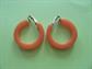 Bakelite Earrings Hoops Clip On Melon Orange Vintage Costume Jewelry Citrus clipons