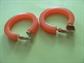 Bakelite Earrings Hoops Clip On Melon Orange Vintage Costume Jewelry Citrus clipons