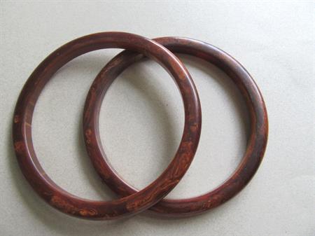 Bakelite Spacer Slice Bracelets Dark Peanut Butter Swirl Vintage Costume Jewelry Earth Colors