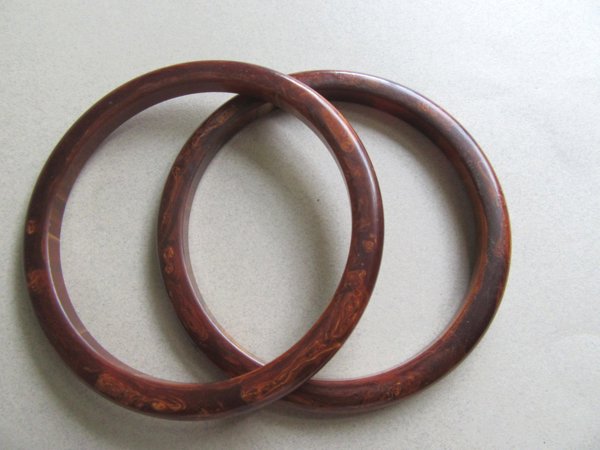 Vintage Bakelite Bangle Bracelet Set  Brown Peanut Butter