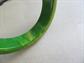 Bakelite Bracelet Bangle Swirly Apple Green and Yellow Chunky Vintage Costume Jewelry