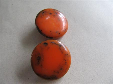 Bakelite Earrings Orange Black Vintage Jewelry 