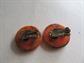 BMid Century akelite Earrings Orange and Black Clip Ons Clip Ons MCM Vintage Costume Jewelry 