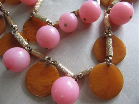 Bakelite and Lucite 1960's Mod Necklace Vintage Jewelry 