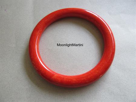 Vintage Genuine Bakelite Orange Spice Swirl Marbled Bangle Bracelet Bangles Costume Jewelry