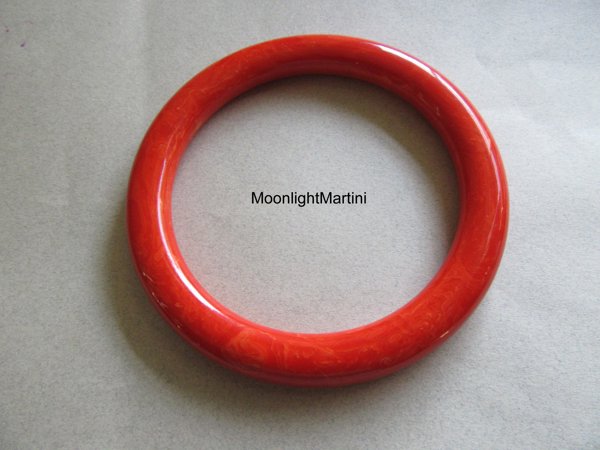 Vintage Bakelite Bangle Bracelet Paprika