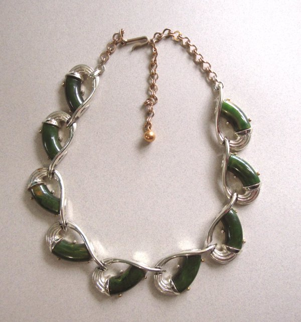 Bakelite Choker Necklace Charel Signed Vintage Jewelry 