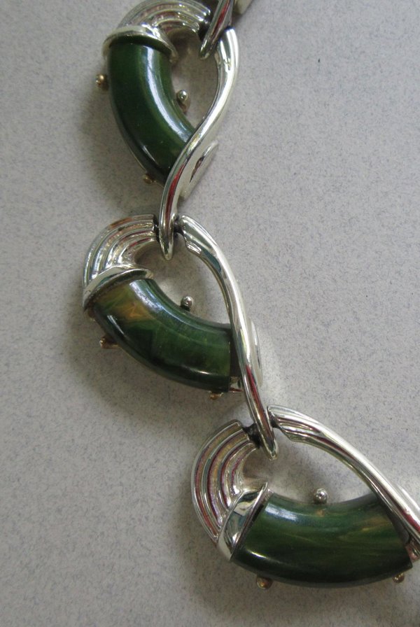 Bakelite Choker Necklace Charel Signed Vintage Jewelry 