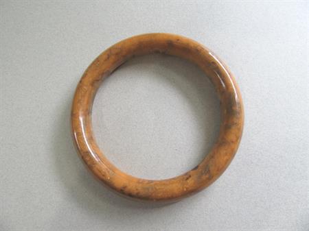 Bakelite Peanut Butter Swirl Bangle Bracelet Slightly Larger Wrist Vintage Costume Jewelry