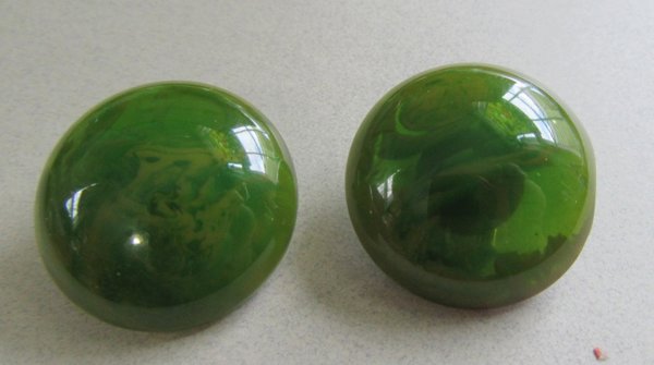 Bakelite Green Prystal Earrings Vintage Jewelry