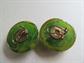 Bakelite Green Prystal Earrings Clip On Gorgeous Swirls! Vintage Costume Jewelry