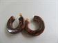 Bakelite Earrings Pierced Chocolate Mississippi Mud Swirl Vintage Costume Jewelry Earth Tones 