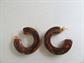 Bakelite Earrings Pierced Chocolate Mississippi Mud Swirl Vintage Costume Jewelry Earth Tones 