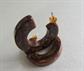 Bakelite Earrings Pierced Chocolate Mississippi Mud Swirl Vintage Costume Jewelry Earth Tones 