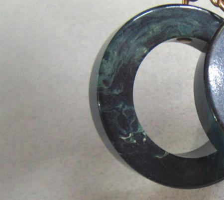 Bakelite Blue Moon Pierced Earrings Vintage Jewelry