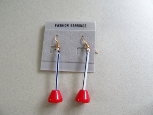 Red Bakelite Earrings 1960's Accessories Vintage Jewelry