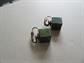 Bakelite Earrings Creamed Spinach Square Cubes Old Stock Vintage Costume Jewelry