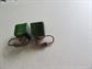 Bakelite Earrings Creamed Spinach Square Cubes Old Stock Vintage Costume Jewelry