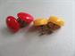 Bakelite Screw Back Earrings Two Pairs Red Yellow Vintage Costume Jewelry