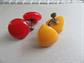 Bakelite Screw Back Earrings Two Pairs Red Yellow Vintage Costume Jewelry