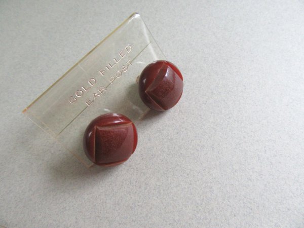 Vintage Bakelite Earrings Lot Gold Filled Posts 