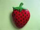 1980's BIG Red Strawberry Wood Pin  Brooch Strawberries Festival Fruit Figural Costume Jewelry