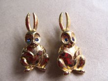 1950's  Rabbit Pin Set Vintage Jewelry