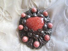 BART Signed Art Deco Glass Dress Clip Vintage Jewelry 